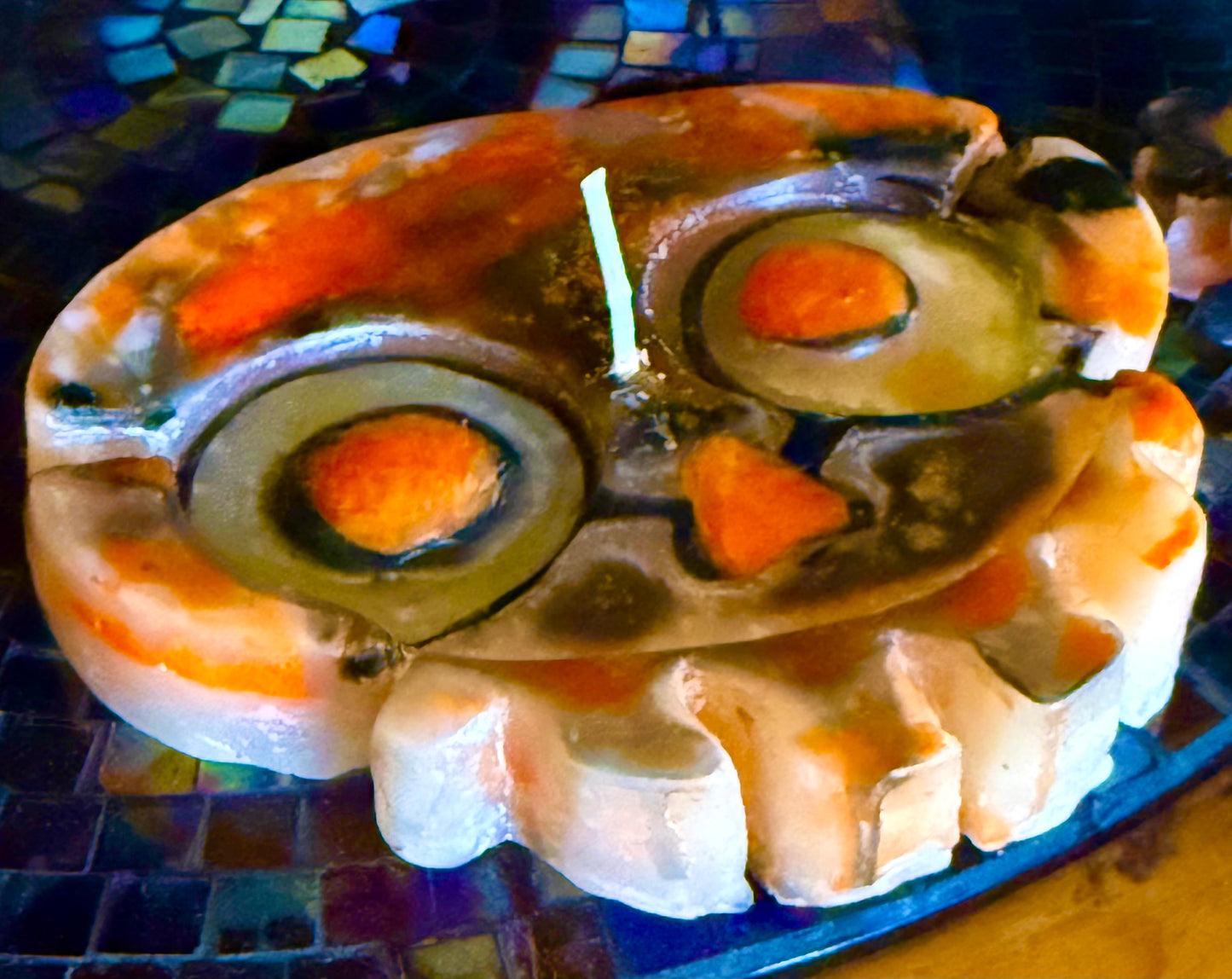 Large Handmade Spooky Decorative Halloween Cute Floating Skull 100% Beeswax Custom Made Candle 5.5” x 5”