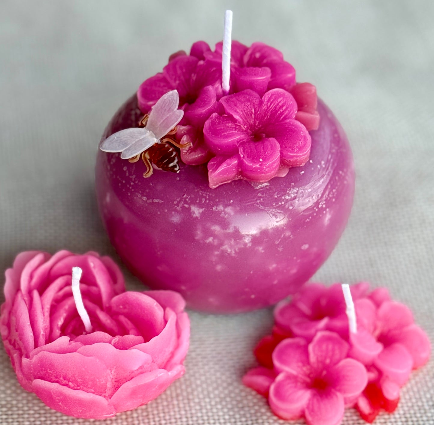 Bee Flower Votive & Small Handmade Beeswax Candles
