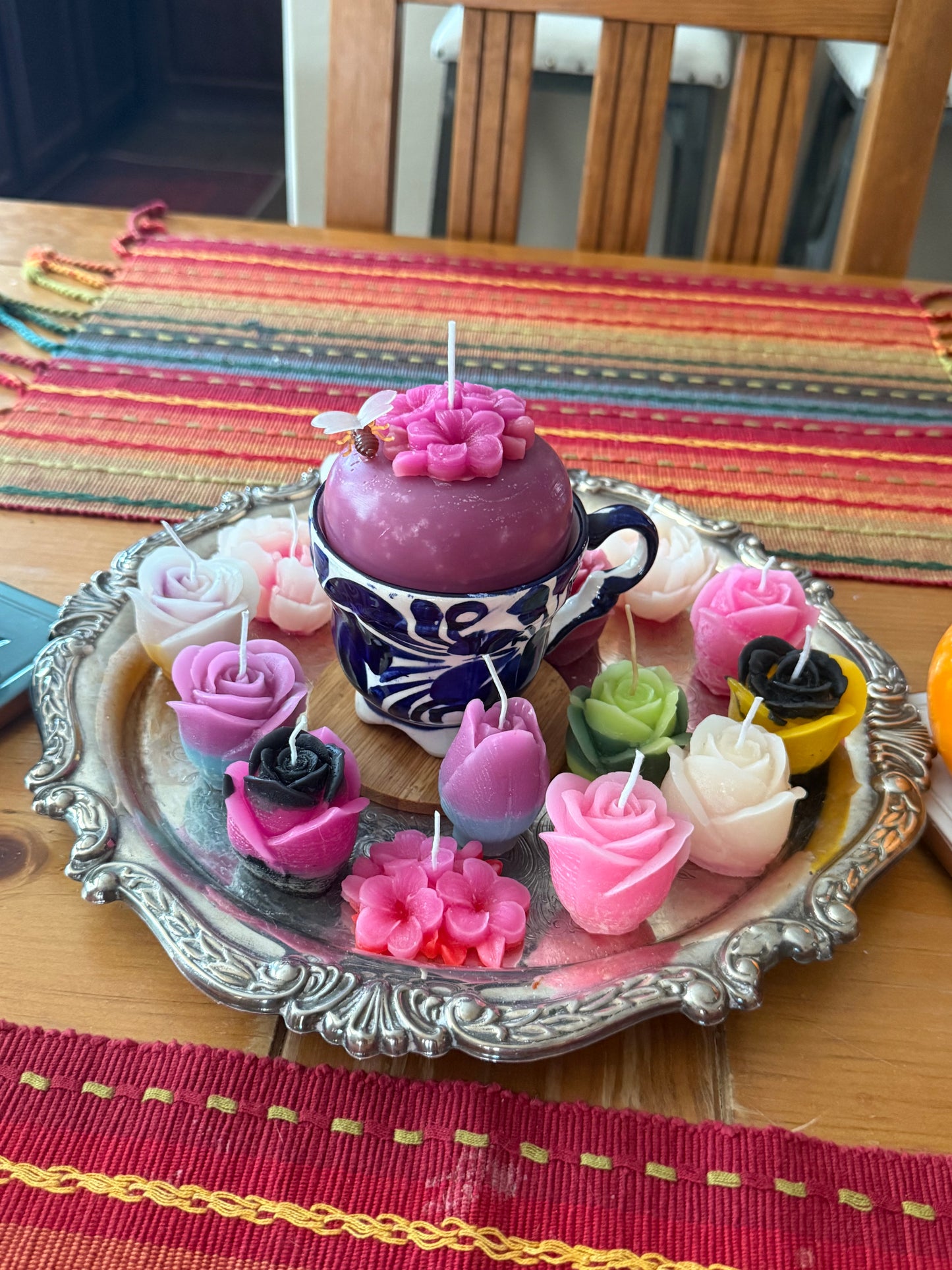 Bee Flower Votive & Small Handmade Beeswax Candles