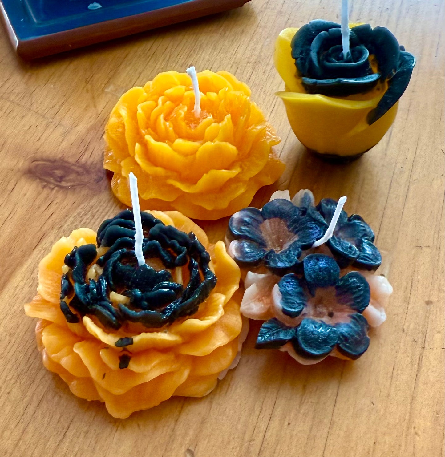 Bee Flower Votive & Small Handmade Beeswax Candles