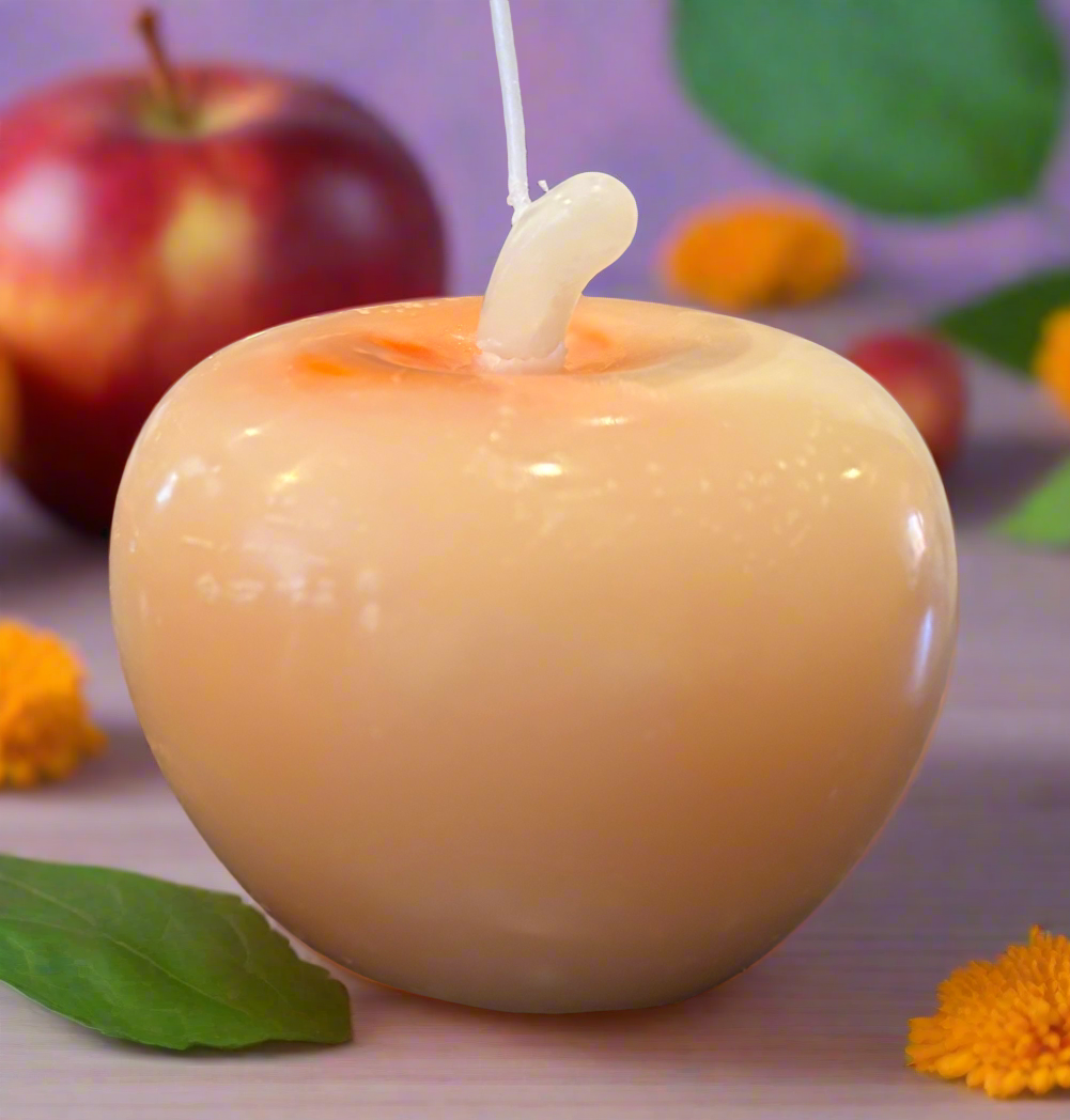Custom Quartz Marble Color Collection of Handmade 100% Beeswax Apple 3” x 3” Candles