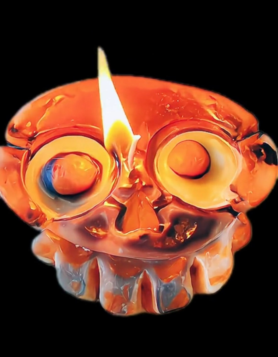 Large Handmade Spooky Decorative Halloween Cute Floating Skull 100% Beeswax Custom Made Candle 5.5” x 5”