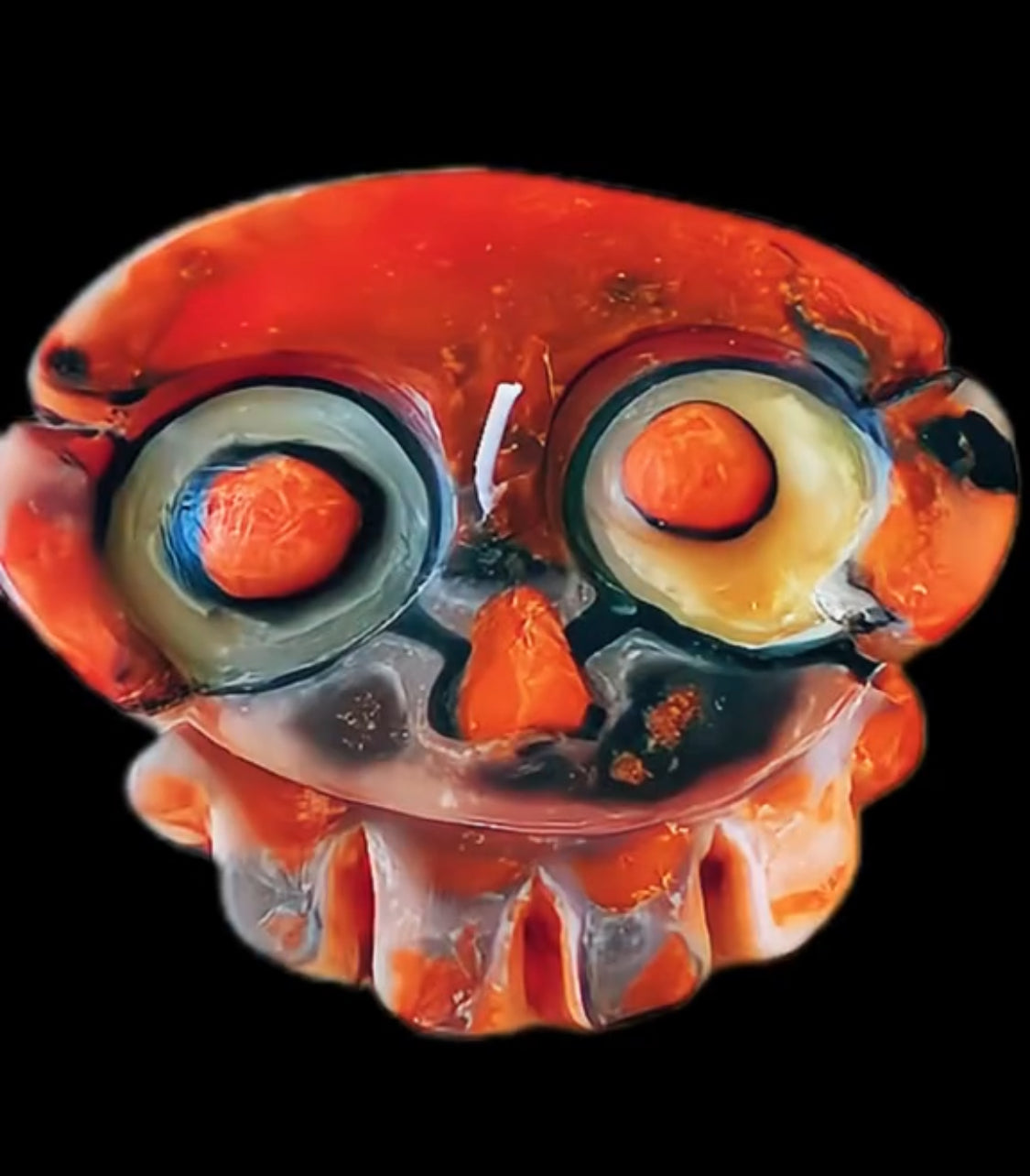 Large Handmade Spooky Decorative Halloween Cute Floating Skull 100% Beeswax Custom Made Candle 5.5” x 5”