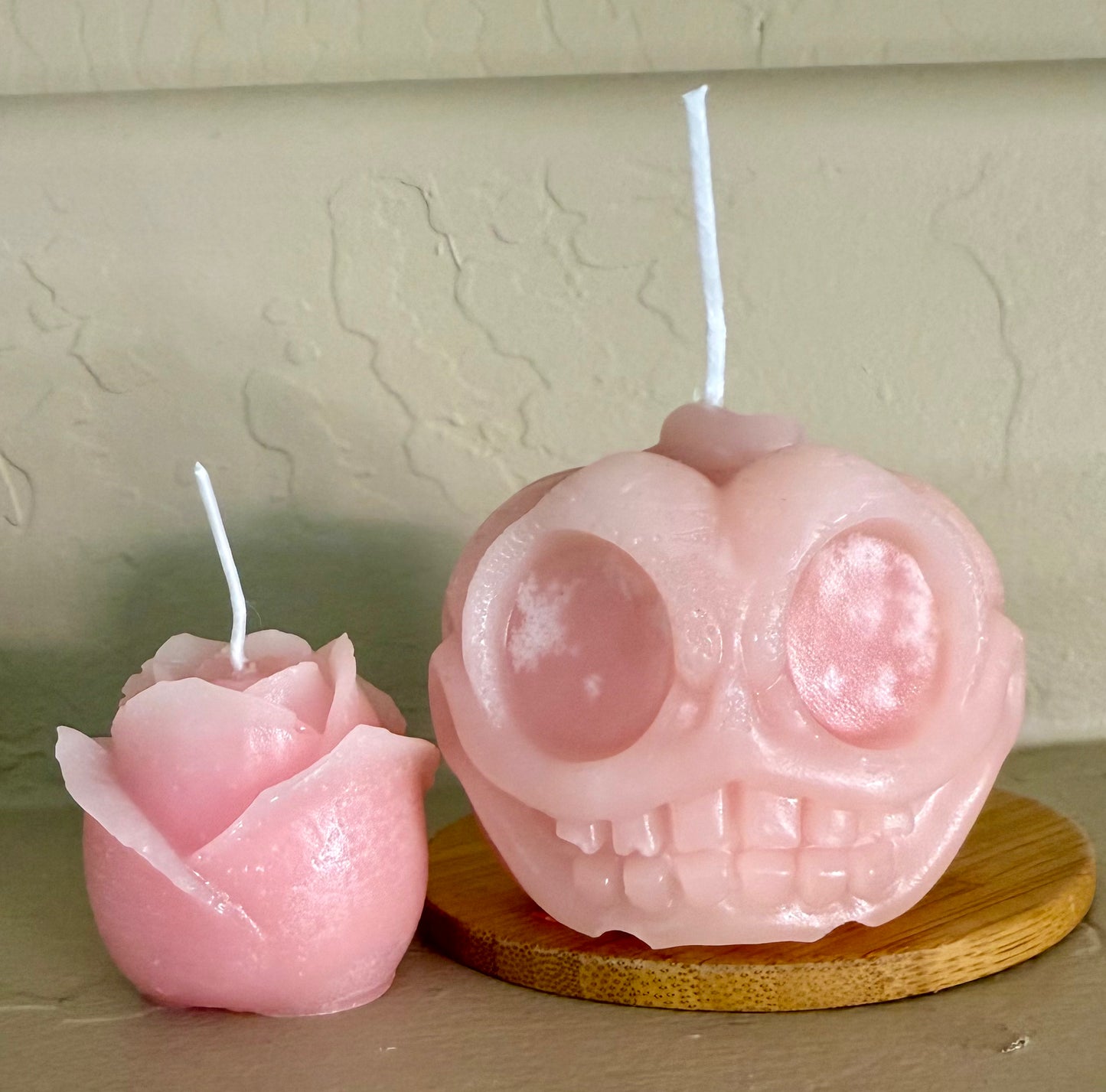Handmade Custom Orange & White Marble Quartz Color 100% Beeswax Adorable Halloween Jack-o-Lantern Pumpkin Candle 3” x 2.5”