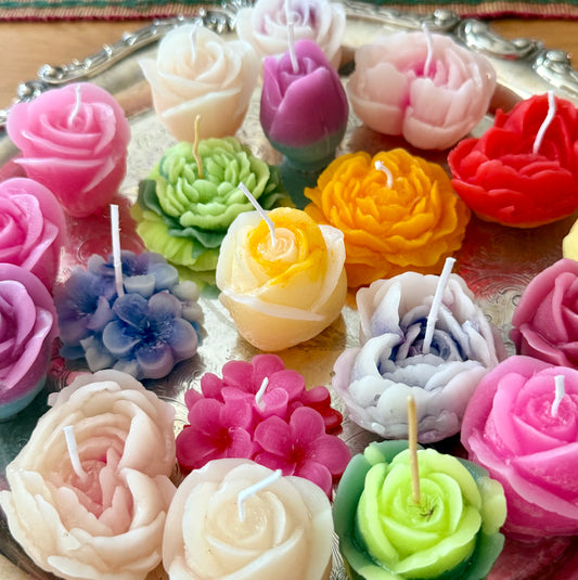 Bee Flower Votive & Small Handmade Beeswax Candles
